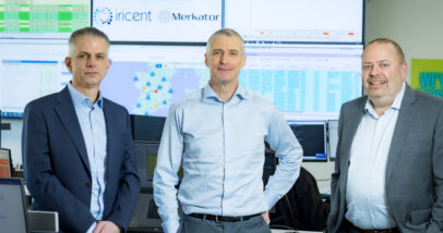 From left to right: Damian Murray, Co-Founder & Sales Director at Iricent; John Gilvarry, CTO at Enet; and Geert De Coensel, CEO at Merkator.